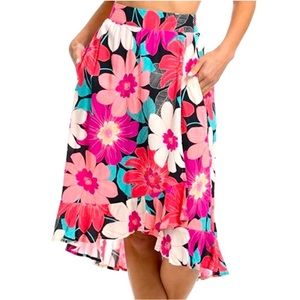 La BLANCA In Full Bloom Beach Swim Cover-up/Skirt Color-Size MEDIUM